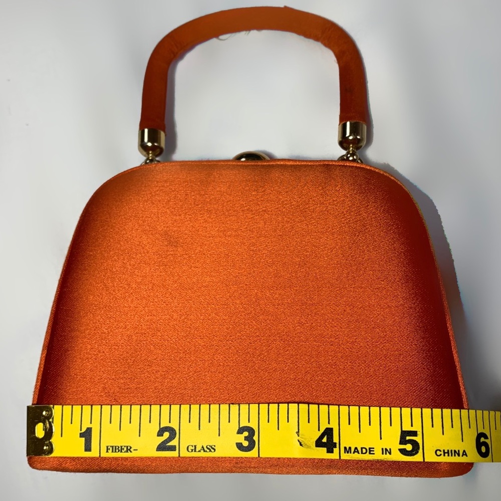 Vintage 1980s Nicole Miller Satin Handbag 🔥🧡 - Picture 4 of 6